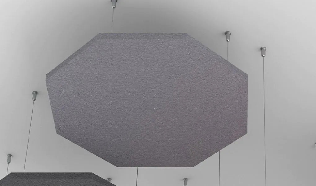 Octa AIR Acoustic Suspended Ceiling Panel grey on grey background Decormania.eu